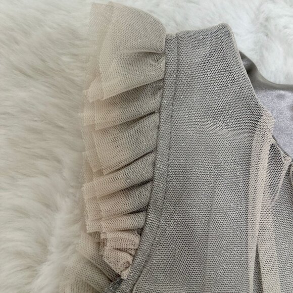 H&M Girls Gray Tulle Party Dress with Floral Accent - Picture 5 of 11